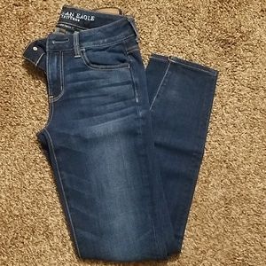 American Eagle, dark wash, super skinny jeans